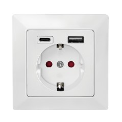 LogiLink Wall outlet 1 socket 1-port